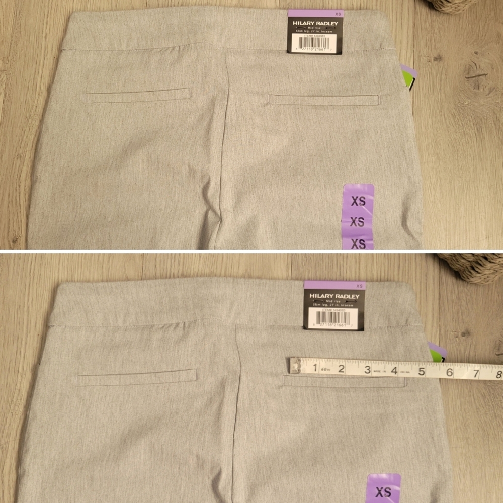 Hilary Radley Light Gray Full-Length Straight Leg Trouser Pants, Women (XS) NWT - Picture 11 of 14